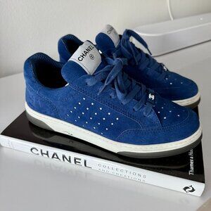 CHANEL Royal Blue Suede Sneakers